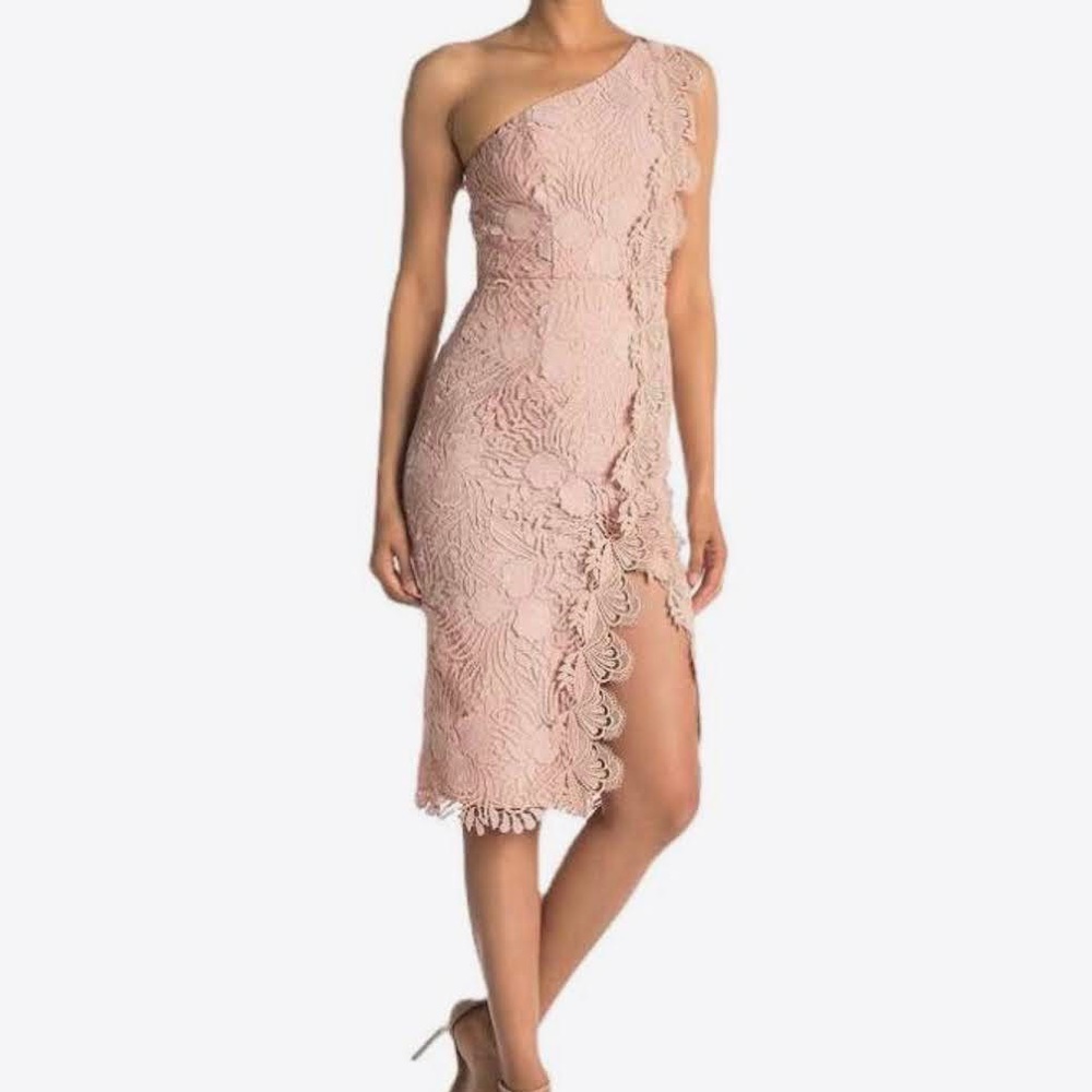 Reiss Pink One Shoulder Dress